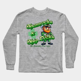 Shamrocks And Ship Decks Cruise Wear St Patrick's Day 2025 Long Sleeve T-Shirt